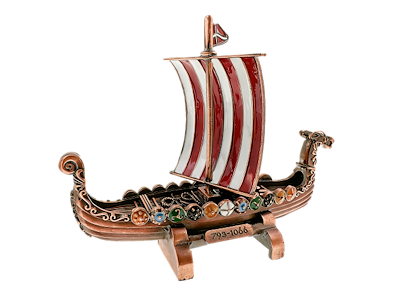 Figur, Vikingeskib Lille Bredde 11 cm.