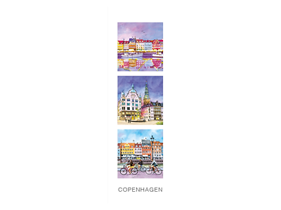 Postkort, Nyhavn/Storkespringvandet/Nyhavn 5,5x17cm 