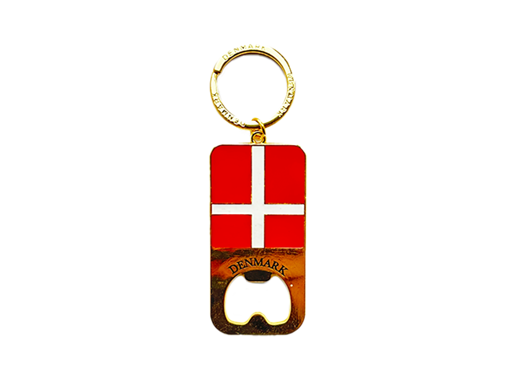 Nøglering, DK Flag Guld