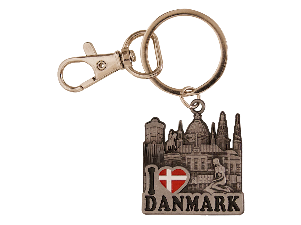 Nøglering Københavns Tårne I Heart Denmark Tin