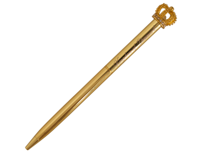 Kuglepen Kingdom Of Denmark Indgraveret Guld