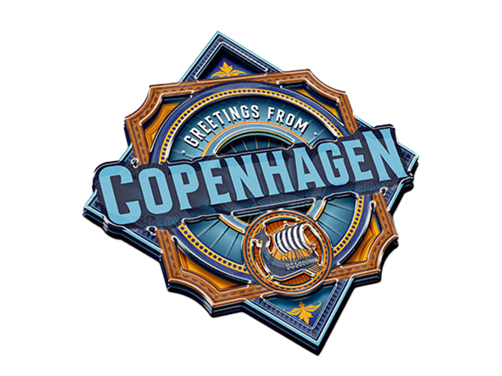 Magnet, Træ Copenhagen Blue Vikingeskib