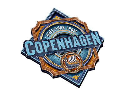 Magnet, Træ Copenhagen Blue Vikingeskib
