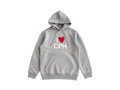 Hoodie, I Love CPH Grå