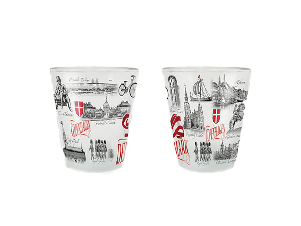 Shotglas, Frosted Black & White