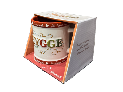 Krus, Hygge Hvid m/Rød Kant