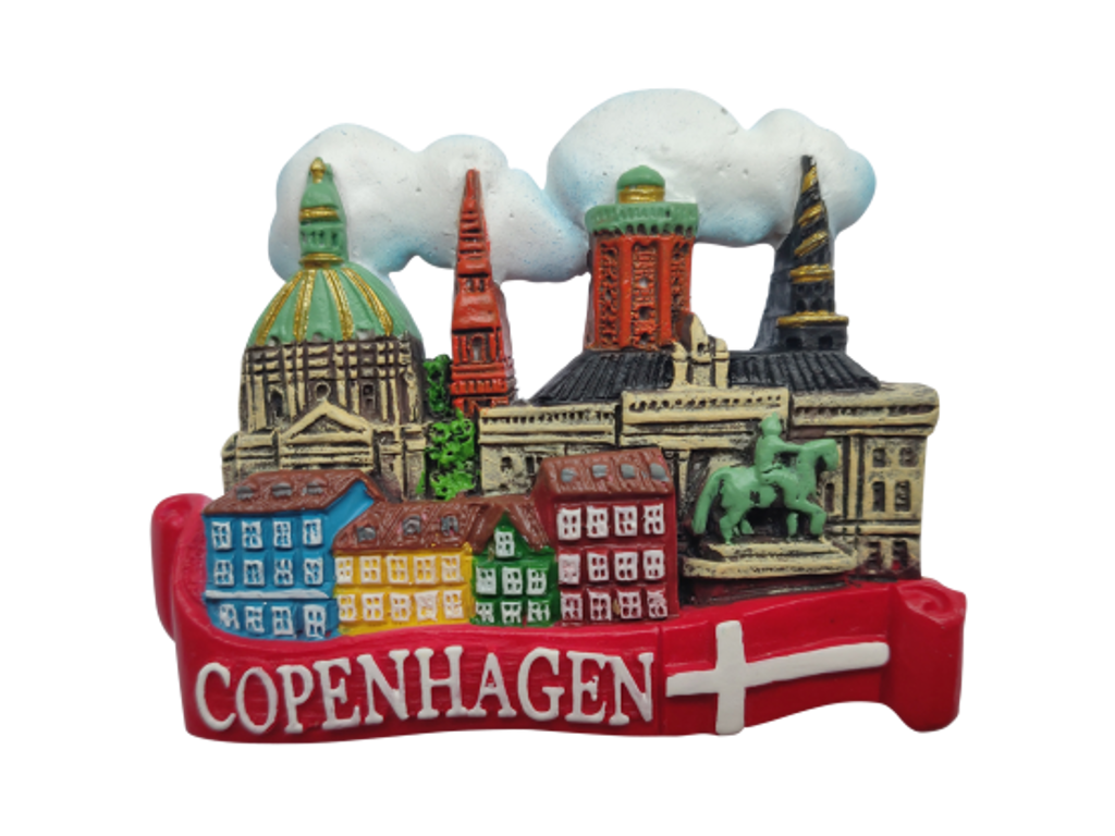 Magnet Copenhagen Skyline Flag