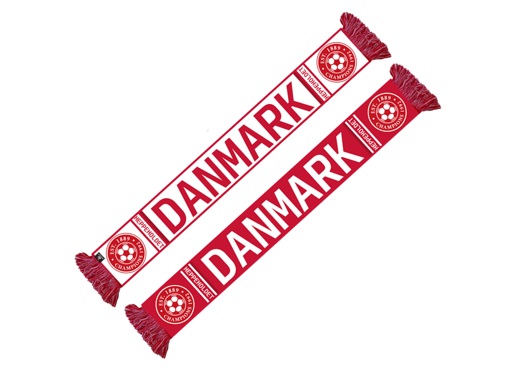 Halstørklæde Danmark Rød Hvid