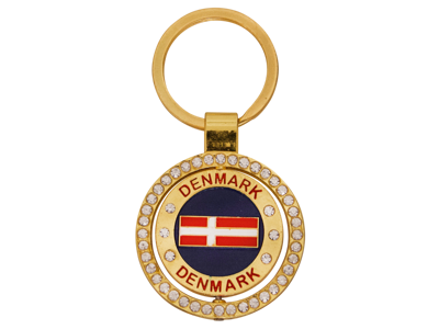 Nøglering Flag Med Diamanter Spinner