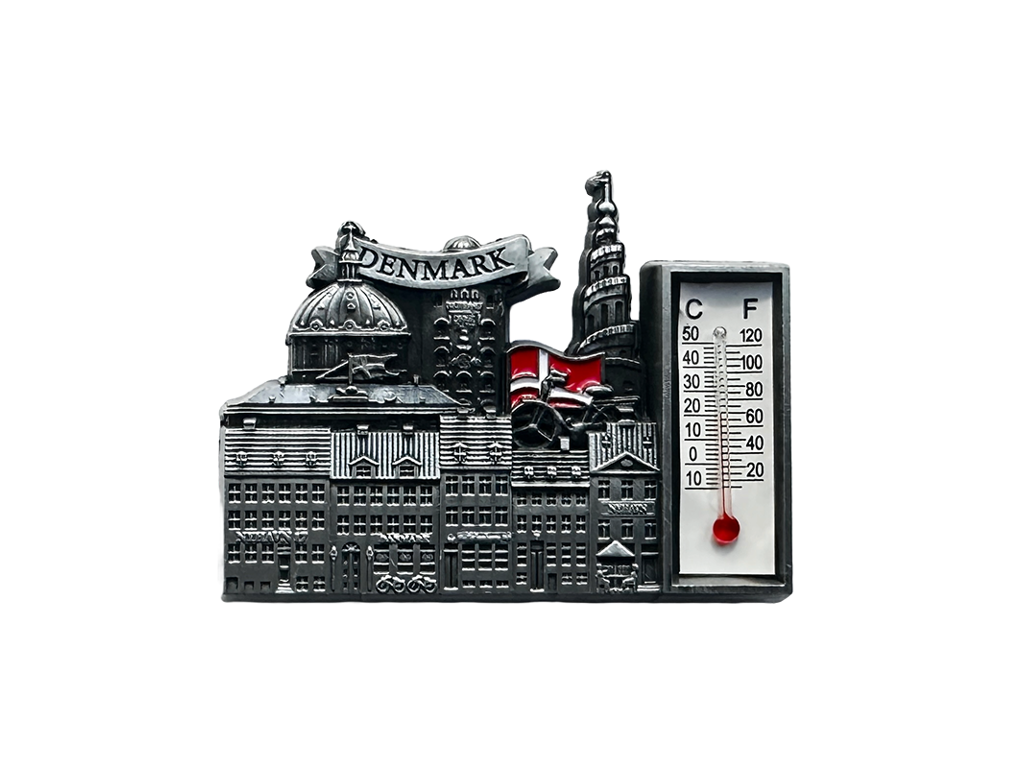 Magnet, Termometer City Pewter