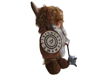 Viking I Stof Stribet Mand Skjold Stor 31 cm.