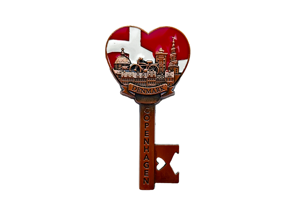 Magnet, CPH Nøgle Flag Bronze
