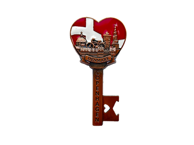 Magnet, CPH Nøgle Flag Bronze