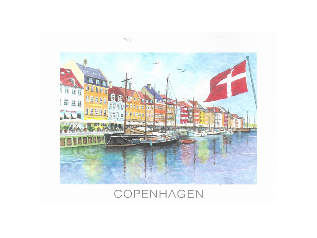 Postkort, Nyhavn Flag 16,5 x 12 cm.