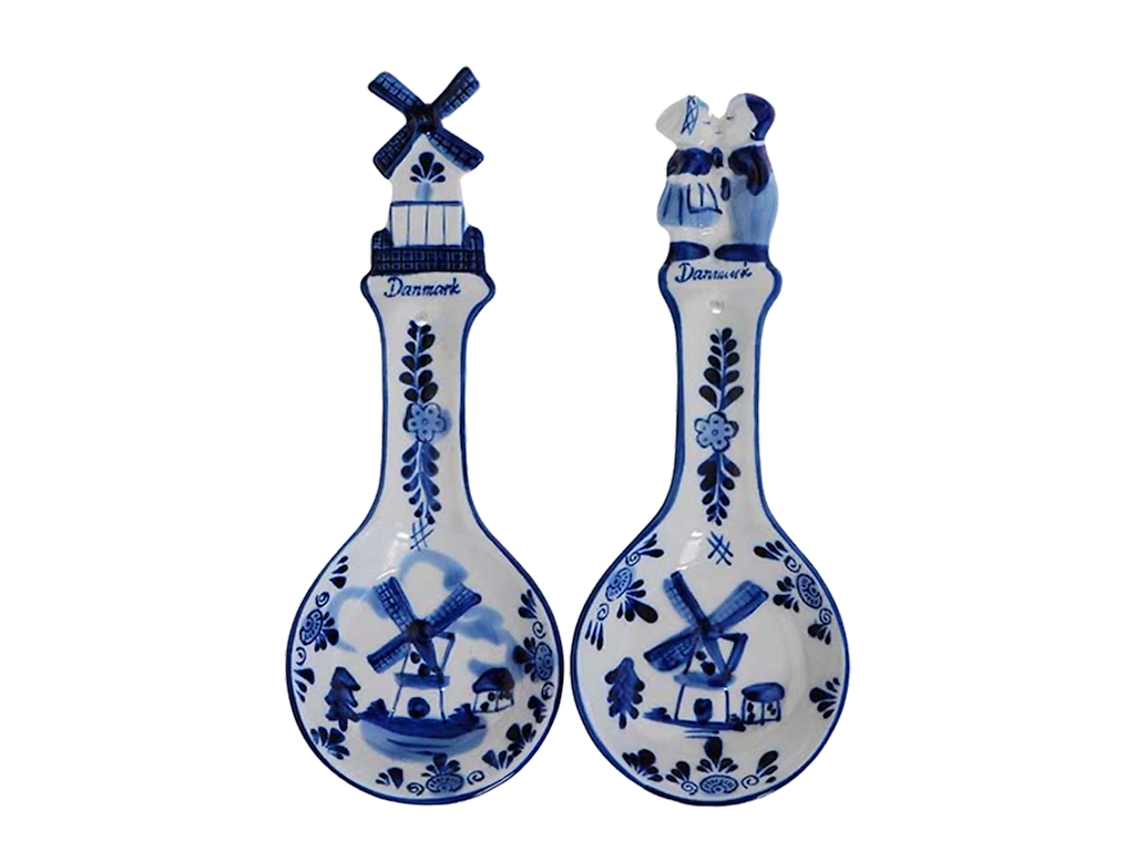 Salatbestik Blå Porcelæn 2 Styks