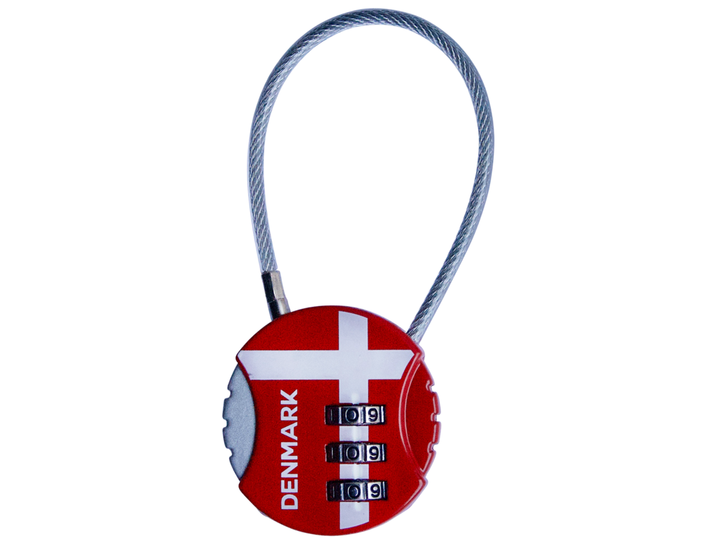 Kuffertlås Dannebrog Rund