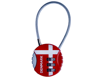Kuffertlås Dannebrog Rund