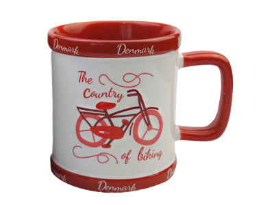 Krus, Retro Cykel Embossed Rød