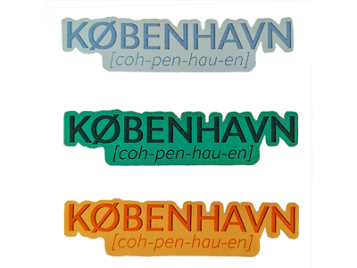 Klistermærker København Sæt Med 3 Styk