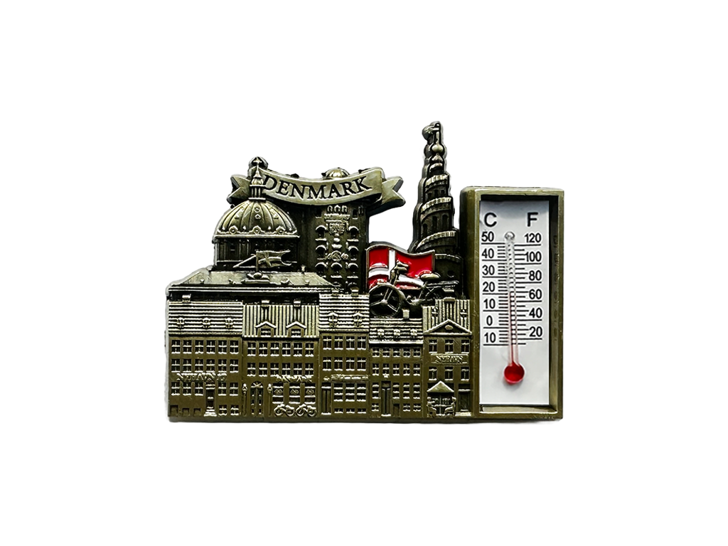 Magnet, Termometer City Bronze