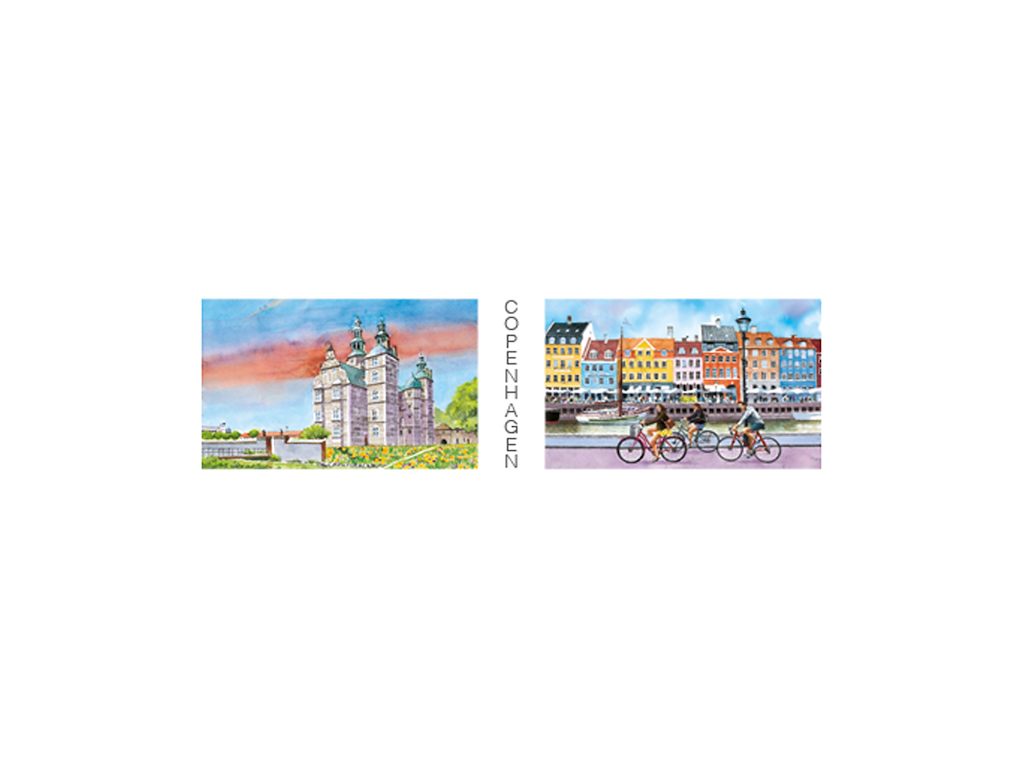 Postkort, Rosenborg/Nyhavn 17x5,5cm