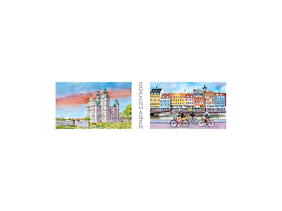 Postkort, Rosenborg/Nyhavn 17x5,5cm