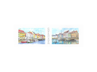 Postkort Nyhavn Skibe 5,5 x 17 cm.