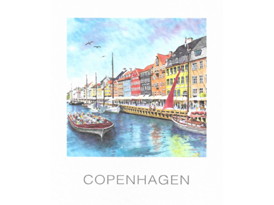 Postkort, Nyhavn Havnerundfart 10 x 12 cm