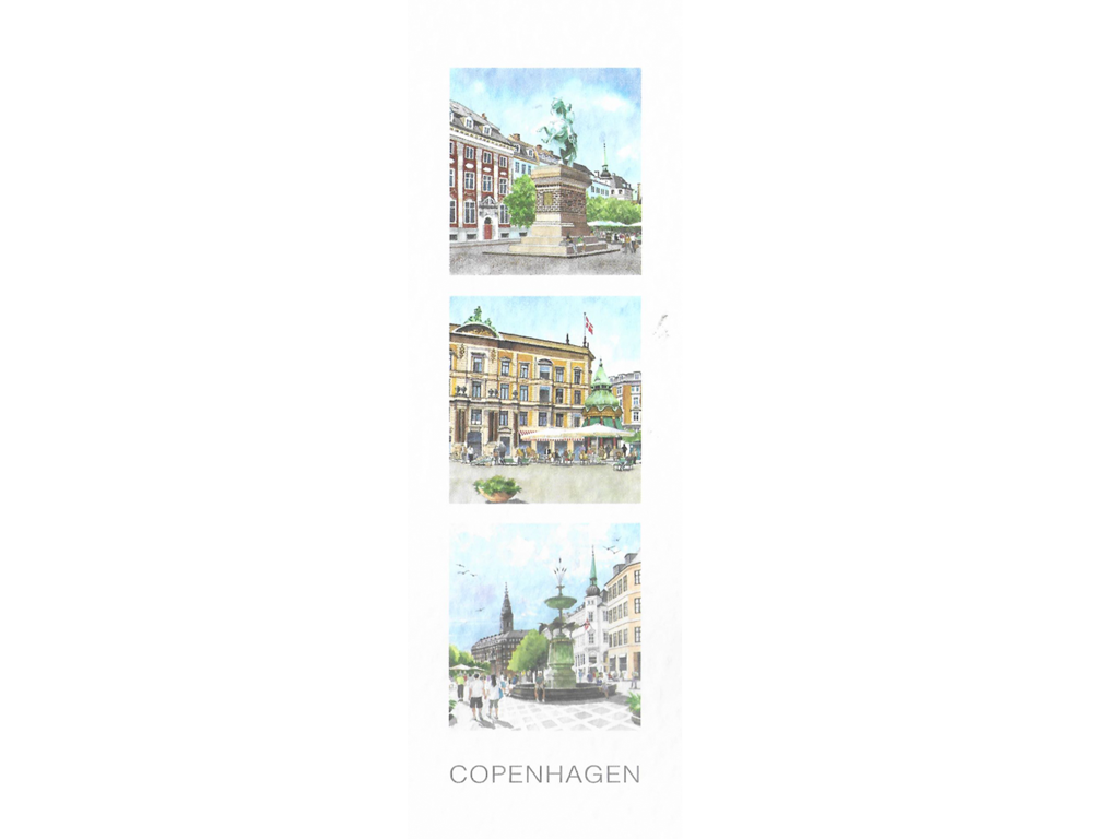 Bogmærke, Absalon / Cafe / Storkespringvand 5,5 x 17 cm.