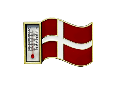 Magnet, Termometer Flag Bronze